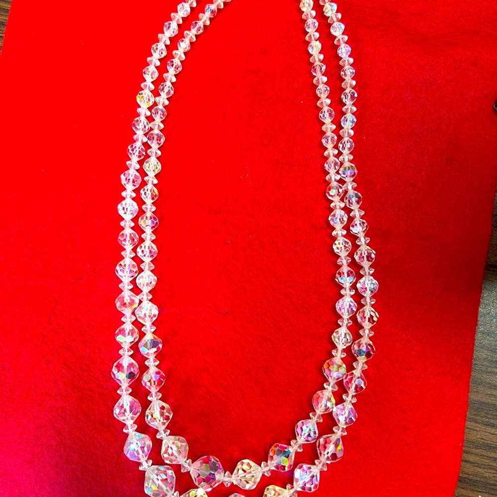 Vintage Aurora Borealis Crystal Necklace - Picture 2 of 5